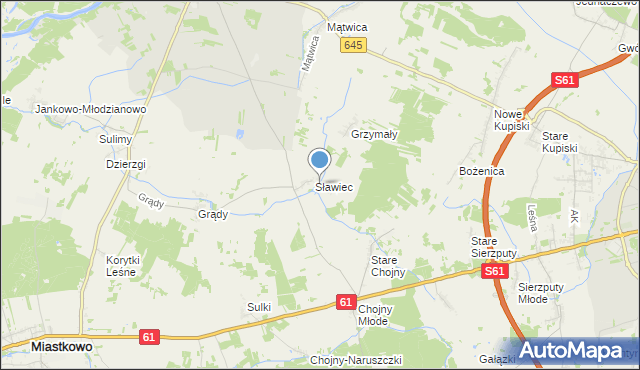 mapa Sławiec Dworski, Sławiec Dworski na mapie Targeo